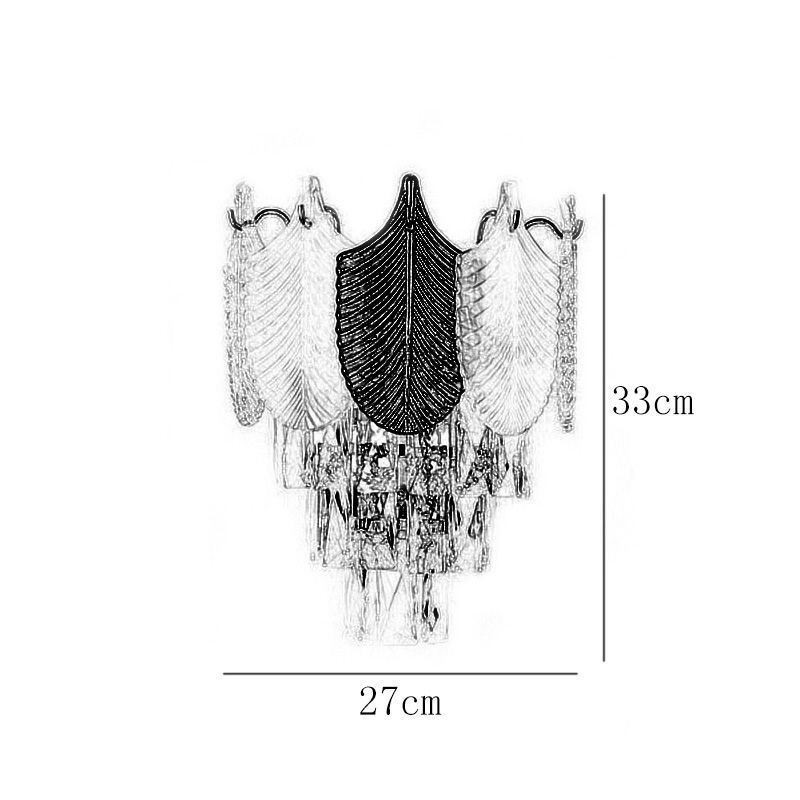 Crystal Wall Sconce Modern Wall Light Fixture 2X Base