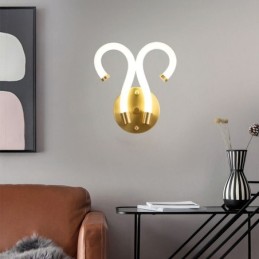 Modern Wall Light Creativity Sconce Wall Lamp Copper Sheep Horn 2 Lights