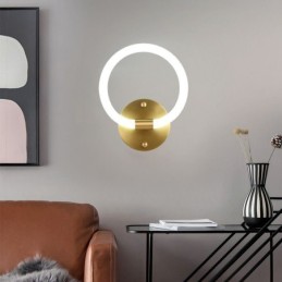 Modern Wall Light Fixtures Round Ring Wall Sconces Tricolor Dimming