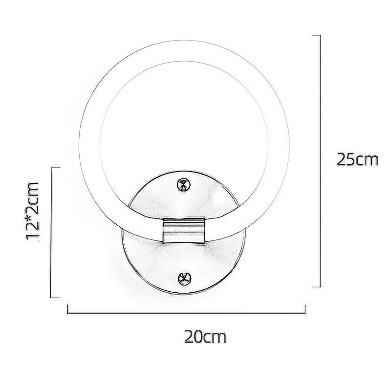 Modern Wall Light Fixtures Round Ring Wall Sconces Tricolor Dimming