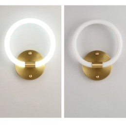 Modern Wall Light Fixtures Round Ring Wall Sconces Tricolor Dimming
