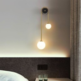 Globe Glass Wall Sconce Lighting Modern Brass Wall Light