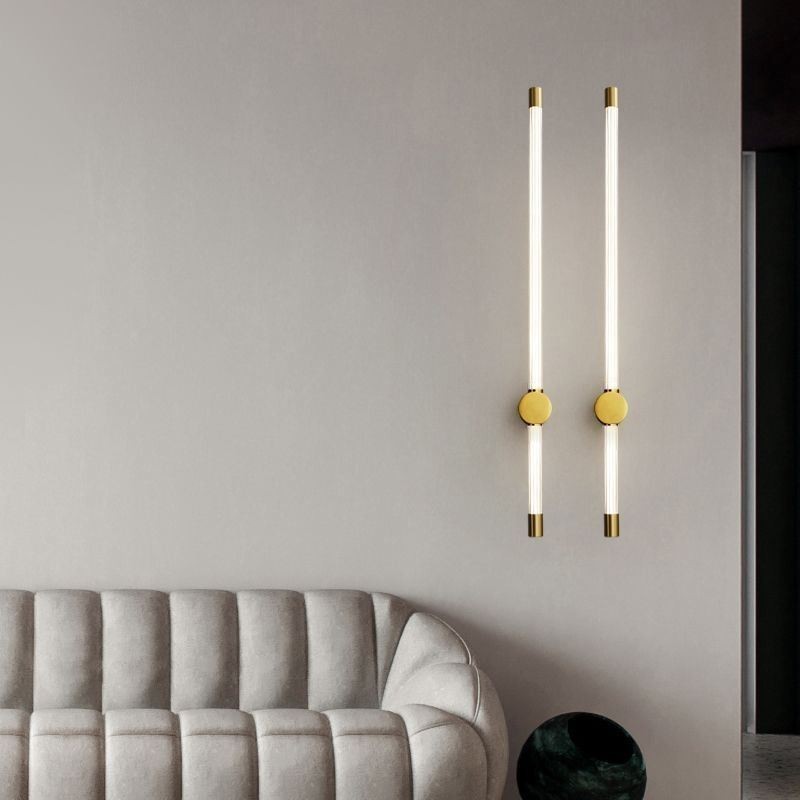 Brass Sconce Modern Acrylic Strip Wall Light