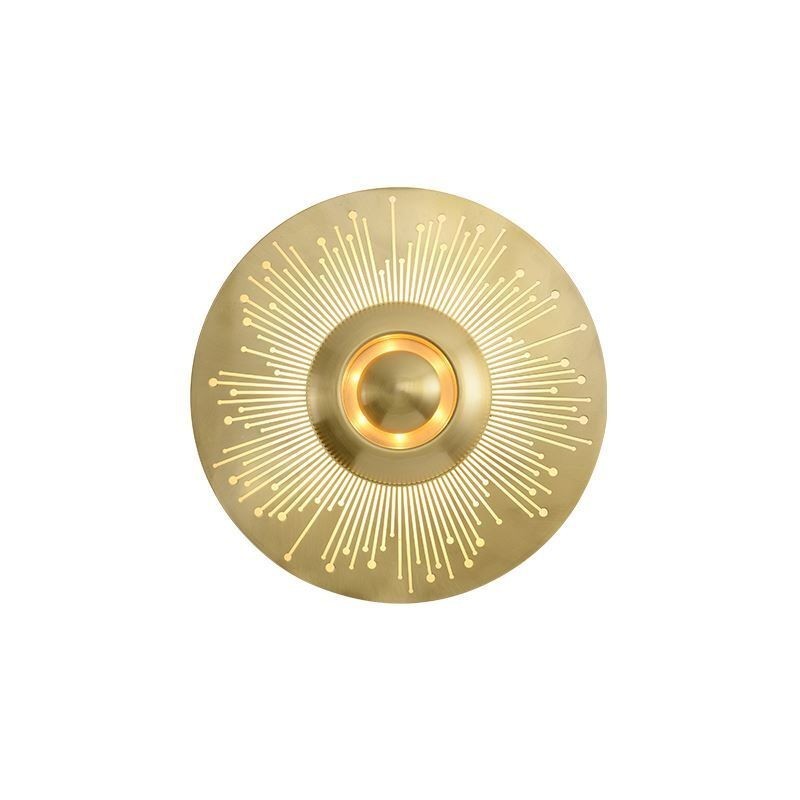 Nordic Brass Wall Lamp Hollow out Round Shape Sconce Light