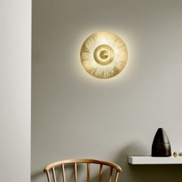 Nordic Brass Wall Lamp Hollow out Round Shape Sconce Light