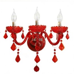 European Crystal Sconce Wall Light Red Colour Light
