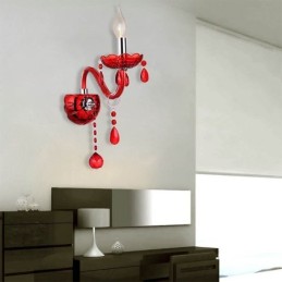 European Wall Light Crystal Sconce Red Colour