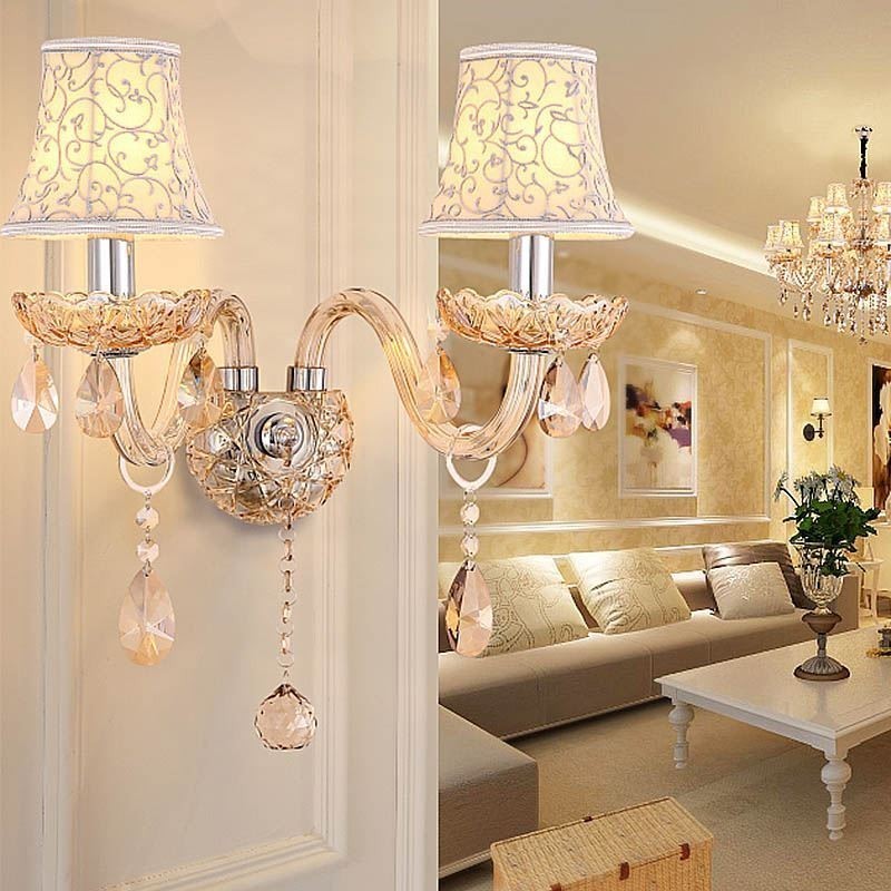Elegant Crystal Sconce European Style Wall Light Aisle
