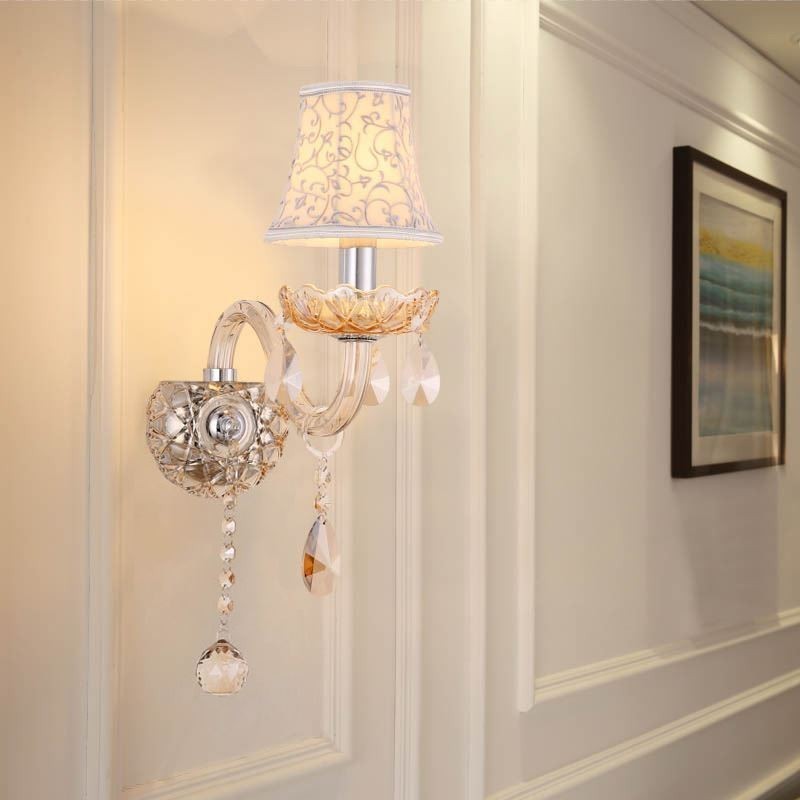 Elegant Crystal Sconce European Style Wall Light Aisle