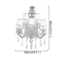 Luxury Crystal Sconce European Wall Light Zinc Alloy Five Light Aisle