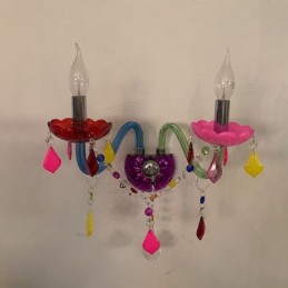 Colourful Crystal Sconce European Two Light Wall Light Aisle