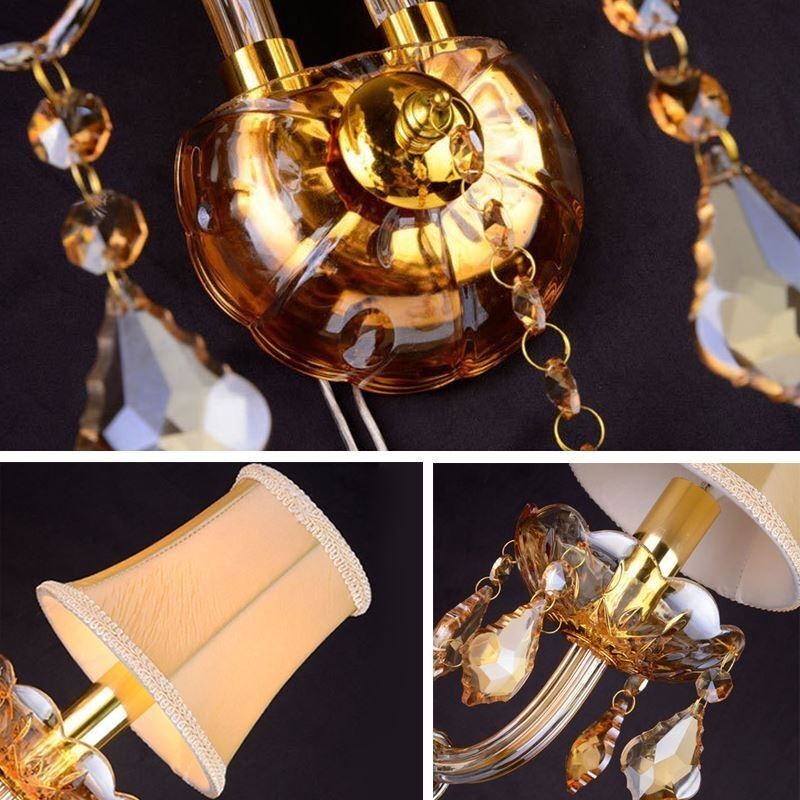 European Crystal Sconce Elegant Two Light Wall Light Stairs