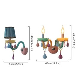 European Crystal Sconce Macaron Colourful Wall Light