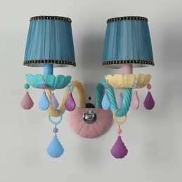 European Crystal Sconce Macaron Colourful Wall Light