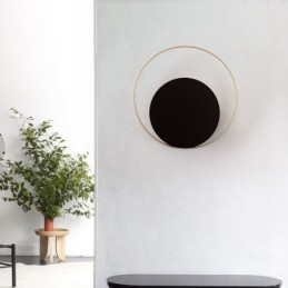 Modern Style Wall Light Black Circular Wall Sconce Creative Lamp Bedside Lighting