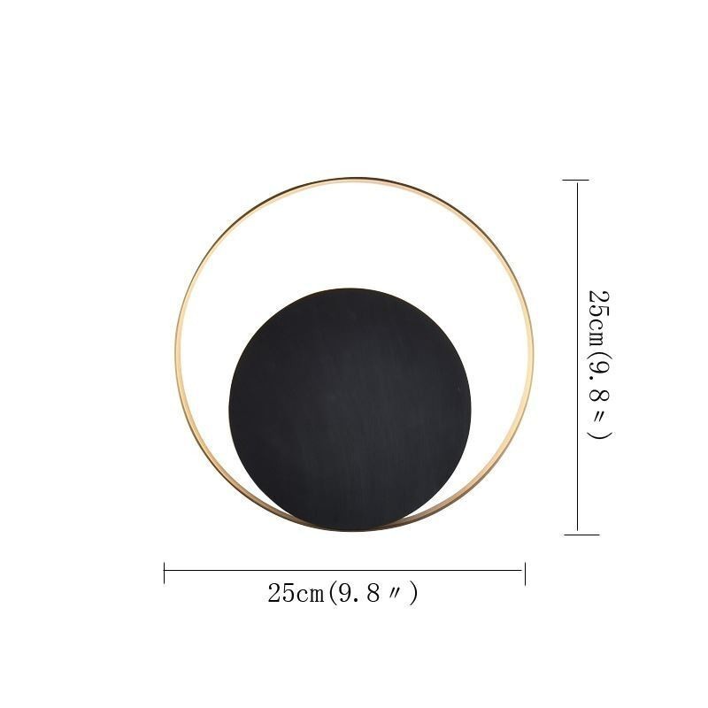 Modern Style Wall Light Black Circular Wall Sconce Creative Lamp Bedside Lighting
