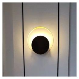 Modern Style Wall Light Black Circular Wall Sconce Creative Lamp Bedside Lighting