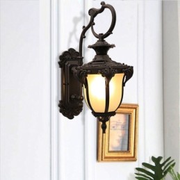 European Retro Outdoor Light Waterproof Carved Wall Light Courtyard Corridor