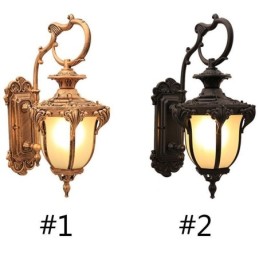 European Retro Outdoor Light Waterproof Carved Wall Light Courtyard Corridor