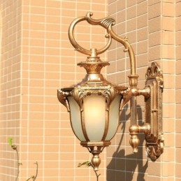 European Retro Outdoor Light Waterproof Carved Wall Light Courtyard Corridor