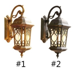 European Retro Outdoor Wall Sconce Waterproof Carved Wall Light