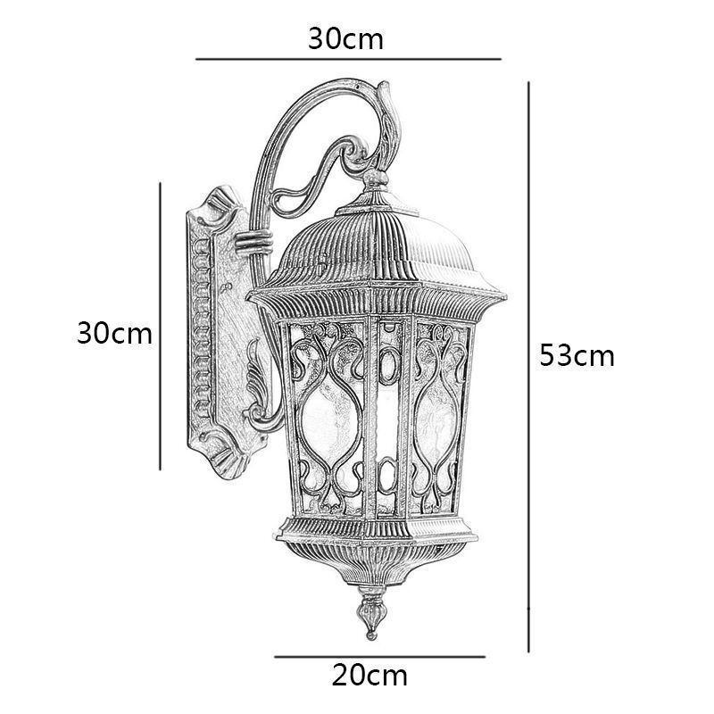 European Retro Outdoor Wall Sconce Waterproof Carved Wall Light
