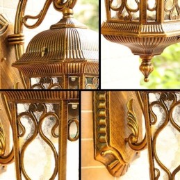 European Retro Outdoor Wall Sconce Waterproof Carved Wall Light