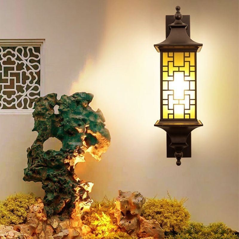 Chinese Outdoor Wall Sconce Waterproof Window Grille Wall Lamp