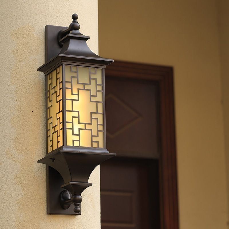 Chinese Outdoor Wall Sconce Waterproof Window Grille Wall Lamp
