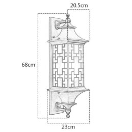 Chinese Outdoor Wall Sconce Waterproof Window Grille Wall Lamp