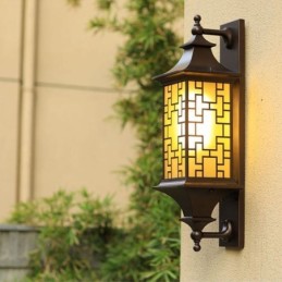 Chinese Outdoor Wall Sconce Waterproof Window Grille Wall Lamp
