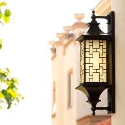 Chinese Outdoor Wall Sconce Waterproof Window Grille Wall Lamp
