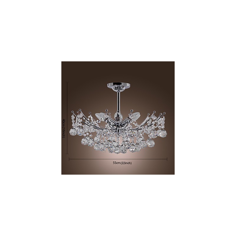 Luxuriant Crystal Chandelier with 6 Lights Pendant Chandelier