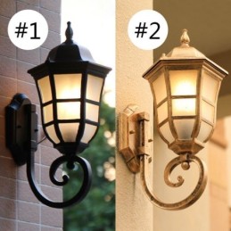 European Wall Sconce Retro Outdoor Light Single Head Waterproof Frosted Glass Wall Light