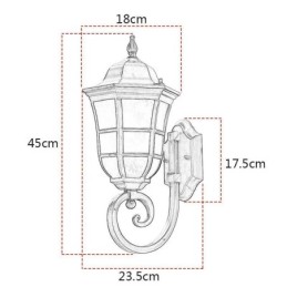 European Wall Sconce Retro Outdoor Light Single Head Waterproof Frosted Glass Wall Light