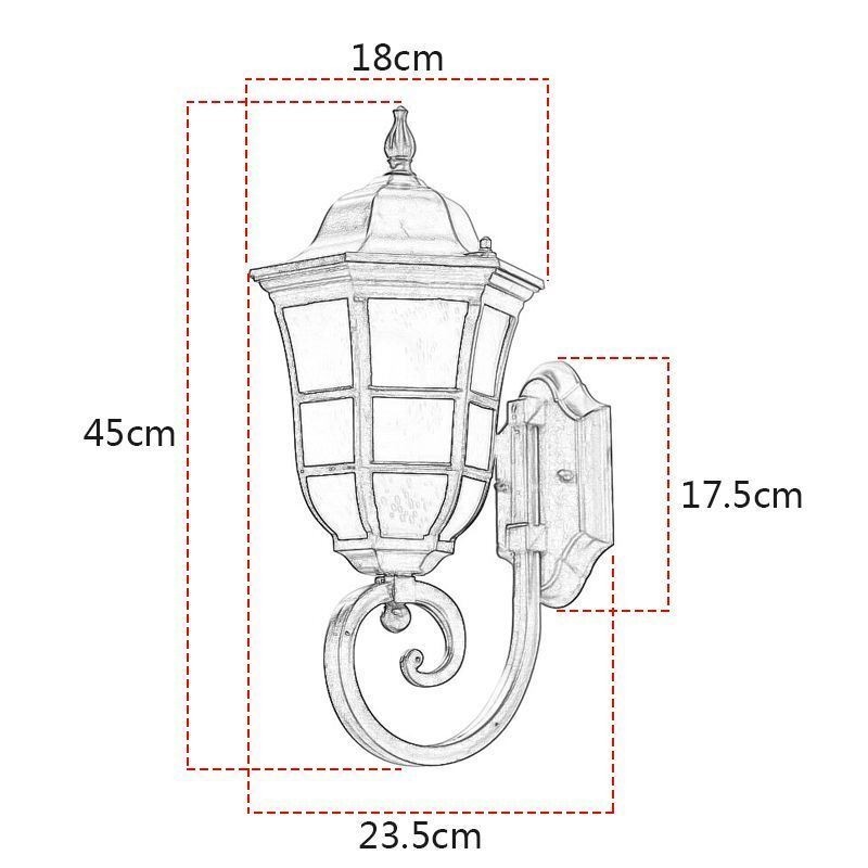 European Wall Sconce Retro Outdoor Light Single Head Waterproof Frosted Glass Wall Light
