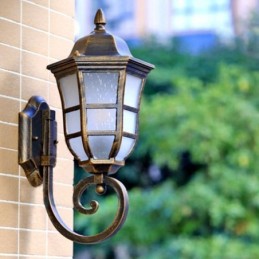 European Wall Sconce Retro Outdoor Light Single Head Waterproof Frosted Glass Wall Light