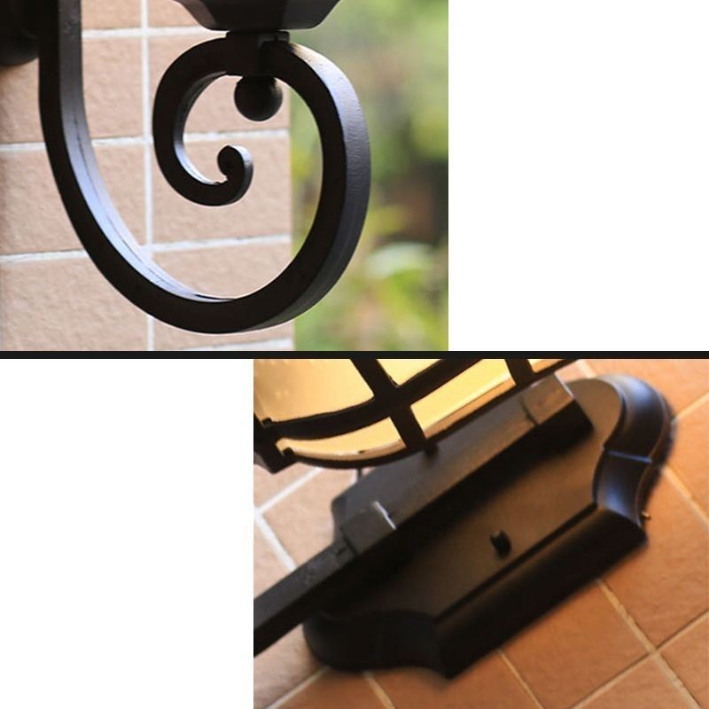 European Wall Sconce Retro Outdoor Light Single Head Waterproof Frosted Glass Wall Light