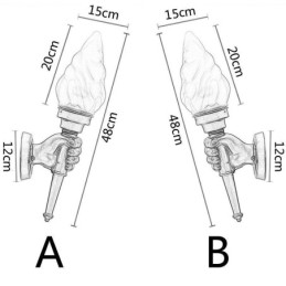 European Retro Outdoor Wall Light Waterproof Torch Shape Wall Sconce