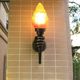 European Retro Outdoor Wall Light Waterproof Torch Shape Wall Sconce