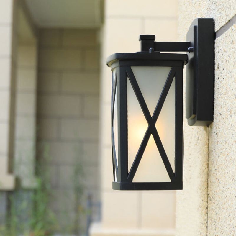 Modern Simple Outdoor Light Waterproof Square Column Wall Light Courtyard Corridor