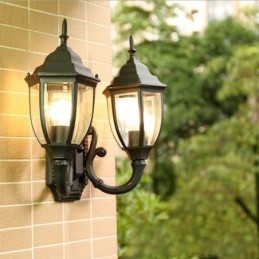 European Outdoor Wall Sconce Waterproof Double Castle Wall Light