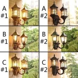 European Outdoor Wall Sconce Waterproof Double Castle Wall Light
