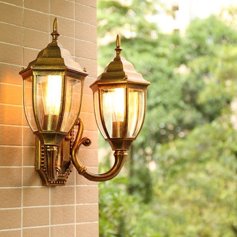 European Outdoor Wall Sconce Waterproof Double Castle Wall Light
