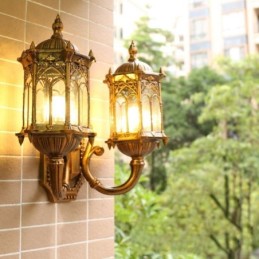 European Outdoor Wall Sconce Waterproof Double Castle Wall Light