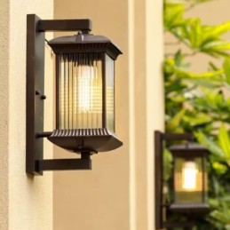 Chinese Outdoor Light Waterproof Glass Wall Light Courtyard Corridor Garden Balcony