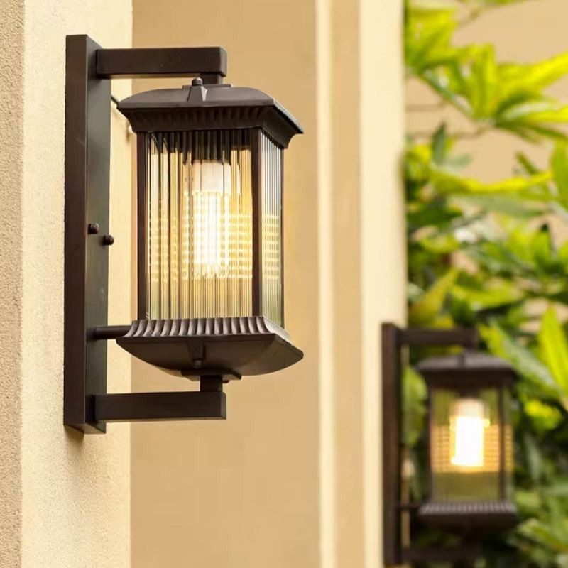 Chinese Outdoor Light Waterproof Glass Wall Light Courtyard Corridor Garden Balcony