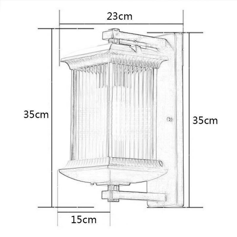 Chinese Outdoor Light Waterproof Glass Wall Light Courtyard Corridor Garden Balcony