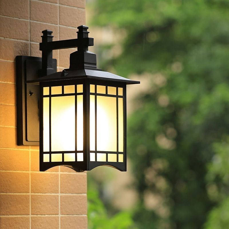 Chinese Style Outdoor Light Waterproof Pavilion Shape Wall Light Garden Balcony