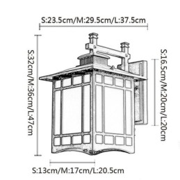 Chinese Style Outdoor Light Waterproof Pavilion Shape Wall Light Garden Balcony